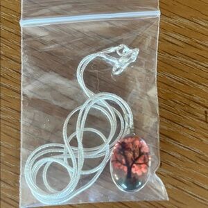 Tree Pendant Necklace with Silver Chain